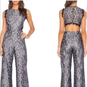 Alexis Livia Silver Lace Jumpsuit